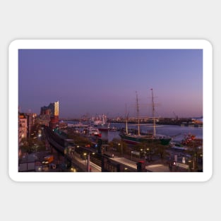 Elbe Philharmonic Hall, Elbe, dusk, evening, Hamburg Sticker